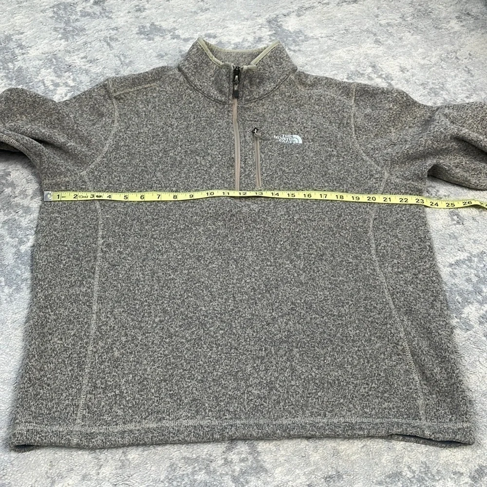 The North Face Fleece Quarter Zip Sweater Speckled Gray Neutral Sz L